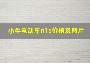 小牛电动车n1s价格及图片