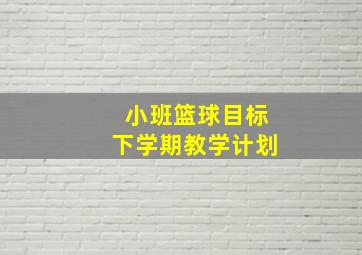 小班篮球目标下学期教学计划