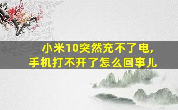 小米10突然充不了电,手机打不开了怎么回事儿