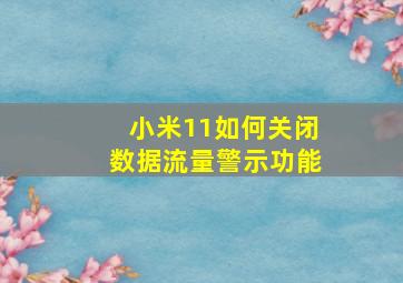 小米11如何关闭数据流量警示功能