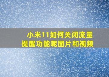 小米11如何关闭流量提醒功能呢图片和视频