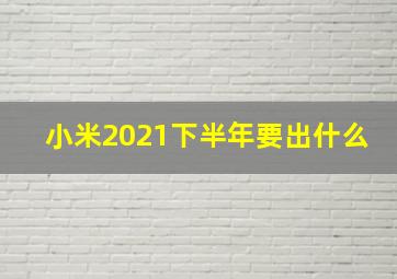 小米2021下半年要出什么