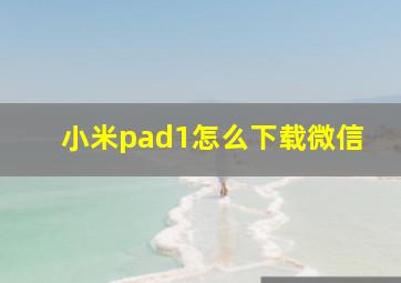 小米pad1怎么下载微信