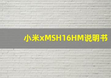 小米xMSH16HM说明书