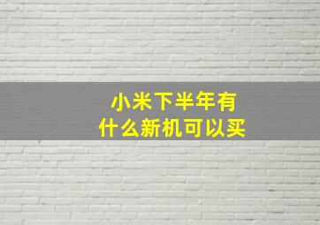 小米下半年有什么新机可以买