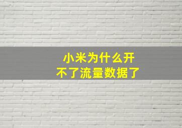 小米为什么开不了流量数据了