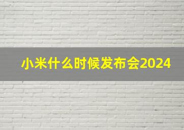 小米什么时候发布会2024