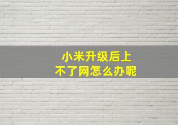 小米升级后上不了网怎么办呢