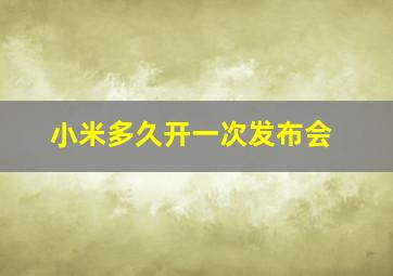 小米多久开一次发布会