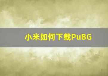 小米如何下载PuBG