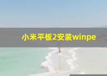 小米平板2安装winpe