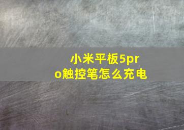 小米平板5pro触控笔怎么充电