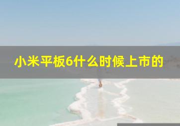 小米平板6什么时候上市的