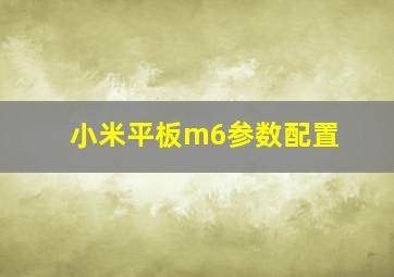 小米平板m6参数配置