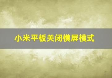 小米平板关闭横屏模式