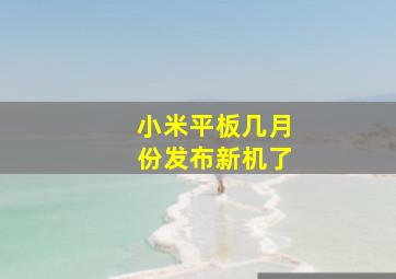 小米平板几月份发布新机了