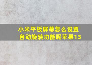 小米平板屏幕怎么设置自动旋转功能呢苹果13