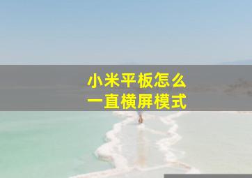 小米平板怎么一直横屏模式