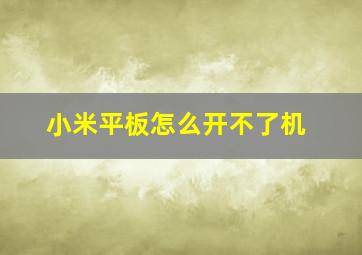 小米平板怎么开不了机