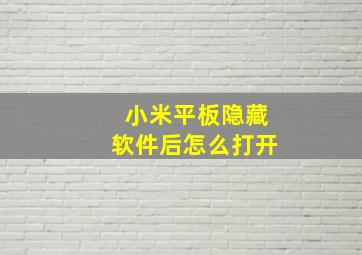 小米平板隐藏软件后怎么打开