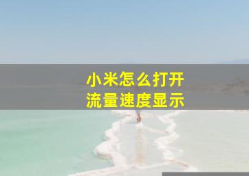 小米怎么打开流量速度显示