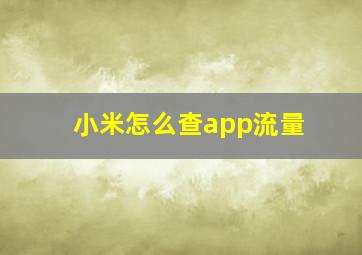 小米怎么查app流量