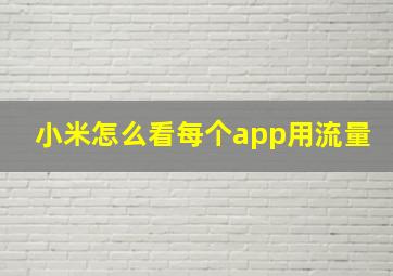 小米怎么看每个app用流量