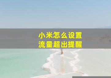 小米怎么设置流量超出提醒