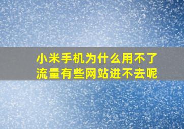 小米手机为什么用不了流量有些网站进不去呢