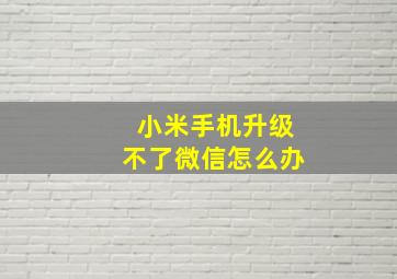 小米手机升级不了微信怎么办