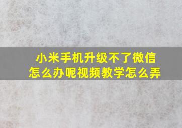 小米手机升级不了微信怎么办呢视频教学怎么弄