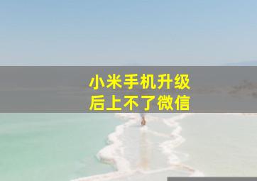 小米手机升级后上不了微信