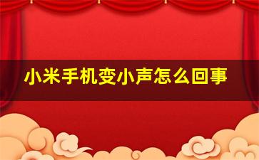 小米手机变小声怎么回事