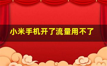 小米手机开了流量用不了