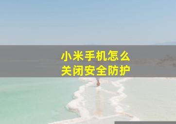 小米手机怎么关闭安全防护