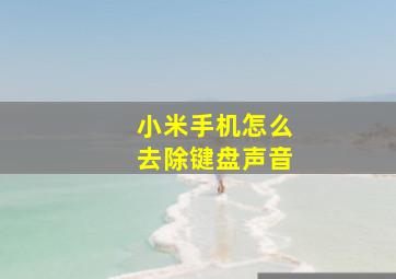 小米手机怎么去除键盘声音