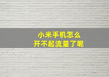 小米手机怎么开不起流量了呢