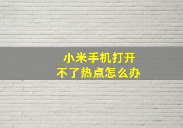 小米手机打开不了热点怎么办