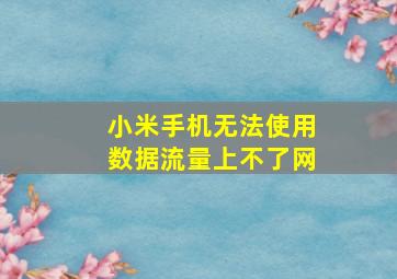 小米手机无法使用数据流量上不了网