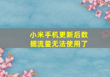 小米手机更新后数据流量无法使用了