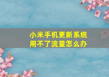 小米手机更新系统用不了流量怎么办