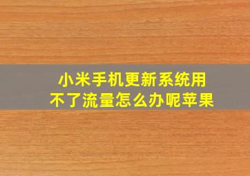 小米手机更新系统用不了流量怎么办呢苹果