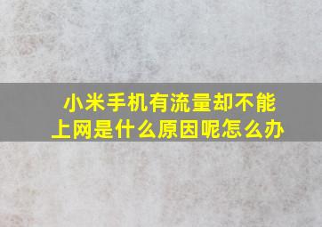 小米手机有流量却不能上网是什么原因呢怎么办