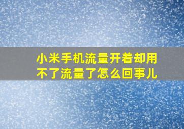 小米手机流量开着却用不了流量了怎么回事儿