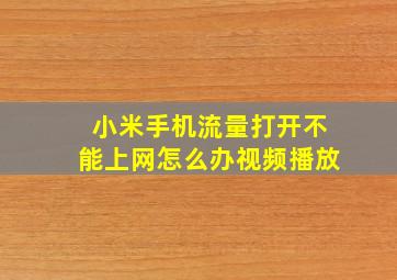 小米手机流量打开不能上网怎么办视频播放