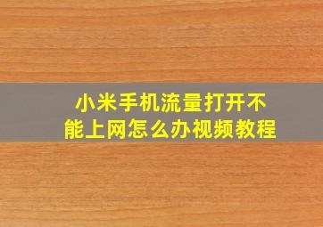 小米手机流量打开不能上网怎么办视频教程