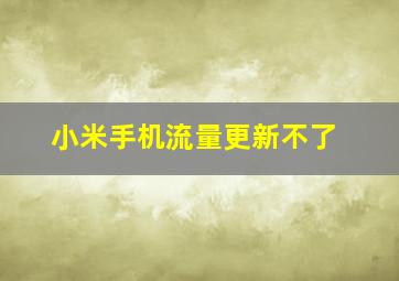 小米手机流量更新不了