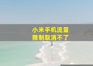 小米手机流量限制取消不了