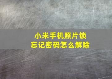 小米手机照片锁忘记密码怎么解除