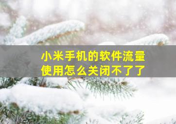 小米手机的软件流量使用怎么关闭不了了